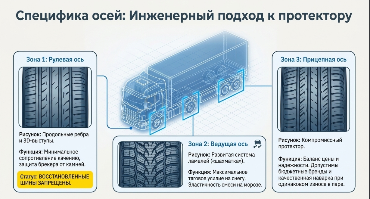 Критерии выбора для разных осей